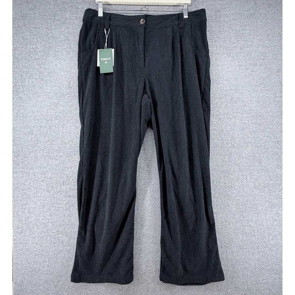 Halara AuraCord Corduroy Pants Women Size XL Black Casual NEW